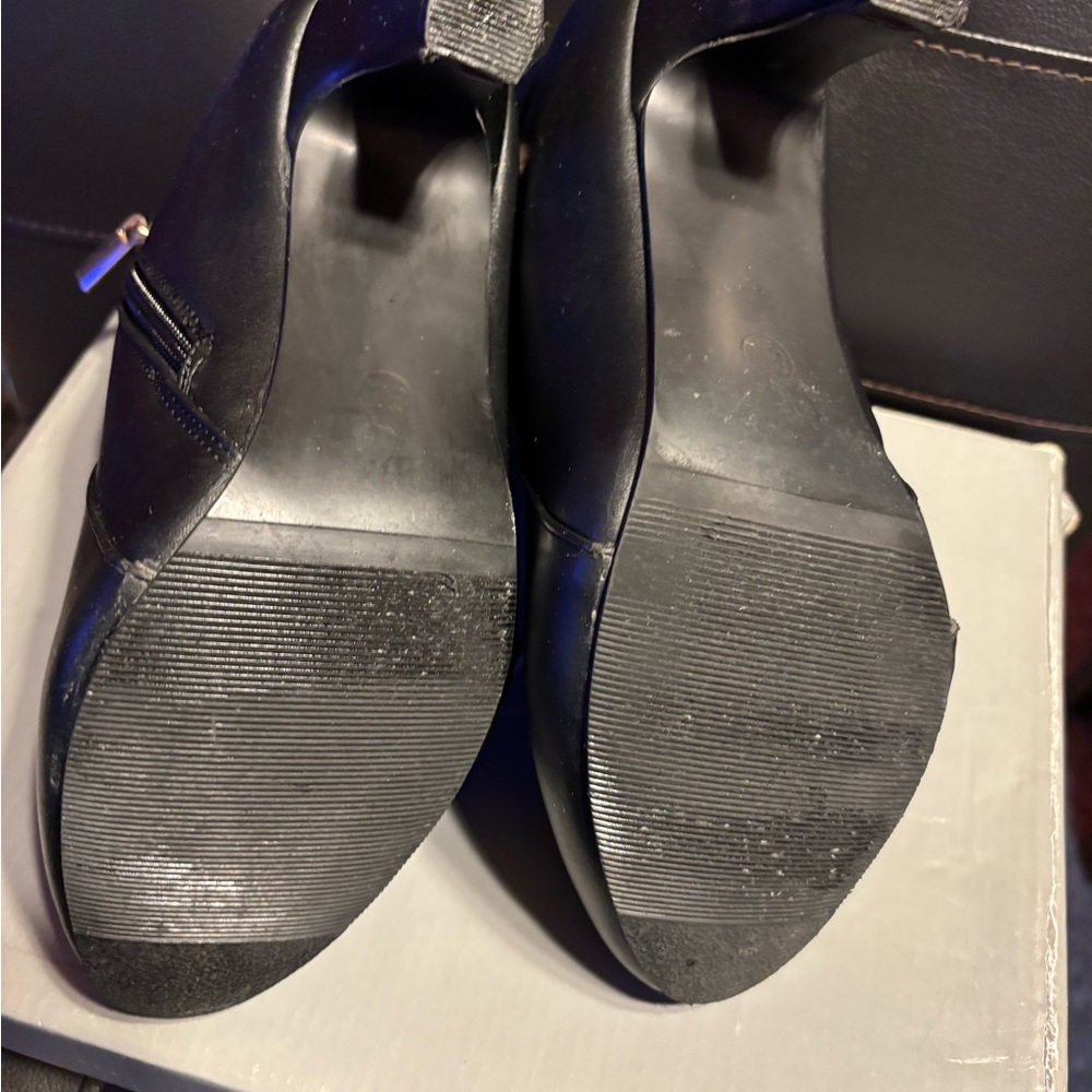 Ashley Stewart Black Ankle Booties with Gold Accent - Picture 5 of 10